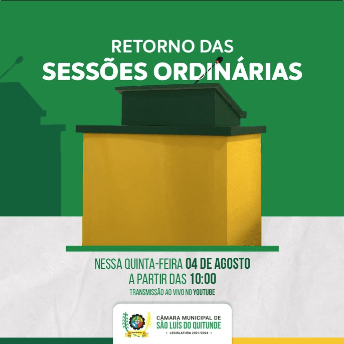 Imagem da notícia: Retorno das Sessões Ordinárias